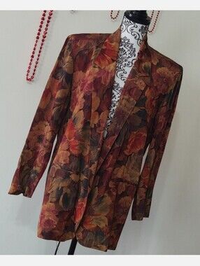 Vintage Signet Copper Floral Blazer Medium Union Made